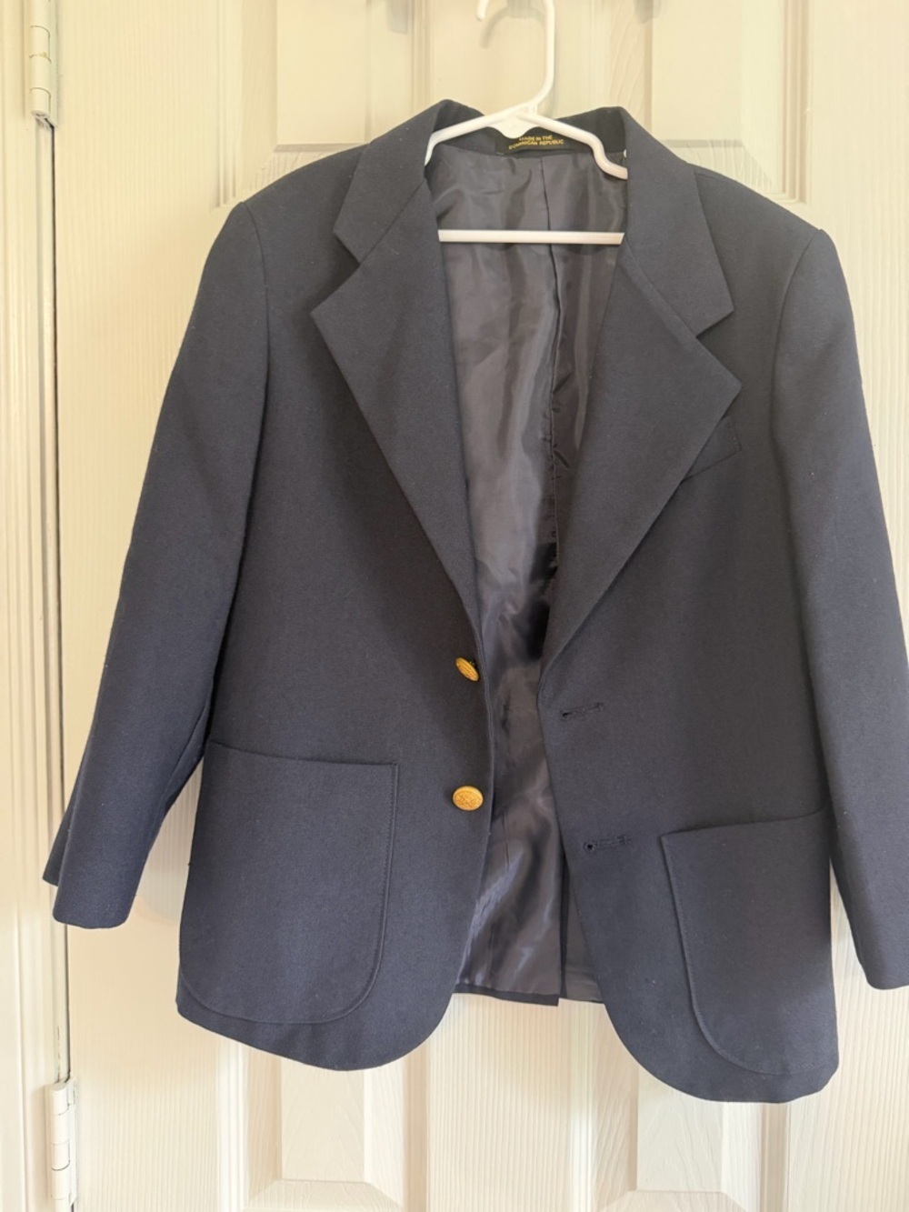 Van Heusen Boys Navy Blazer Gold Buttons Preppy School Uniform Jacket Size 8